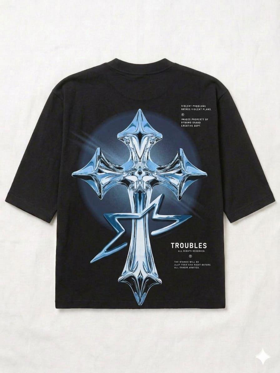 Camiseta Gráfica Manga 3/4 – Chrome Troubles