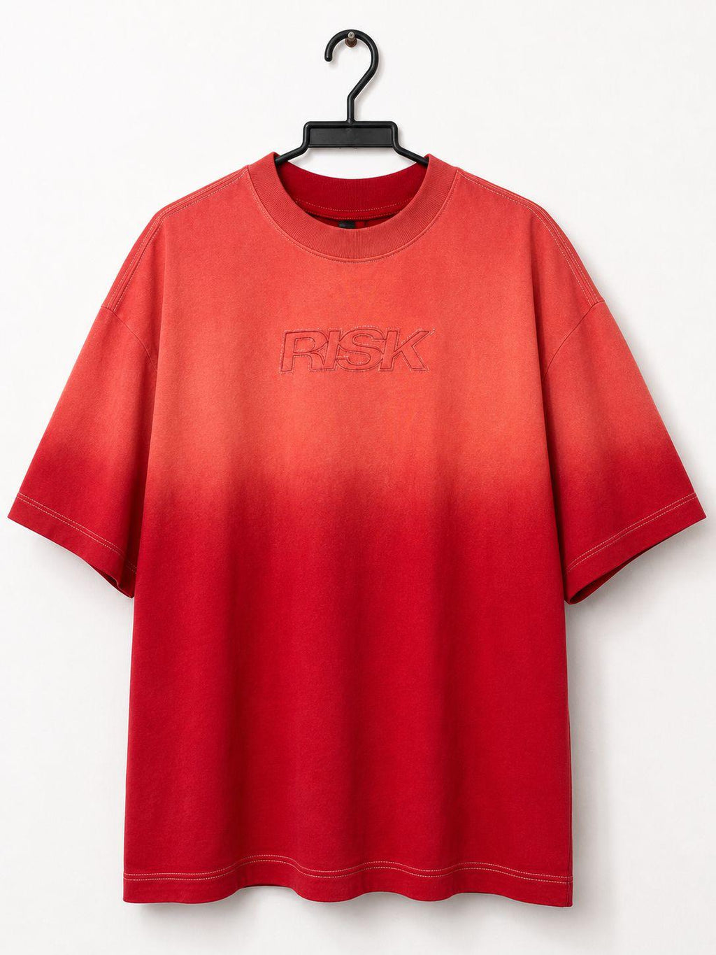 Camiseta Oversized Degradé con Bordado en Relieve – RISK
