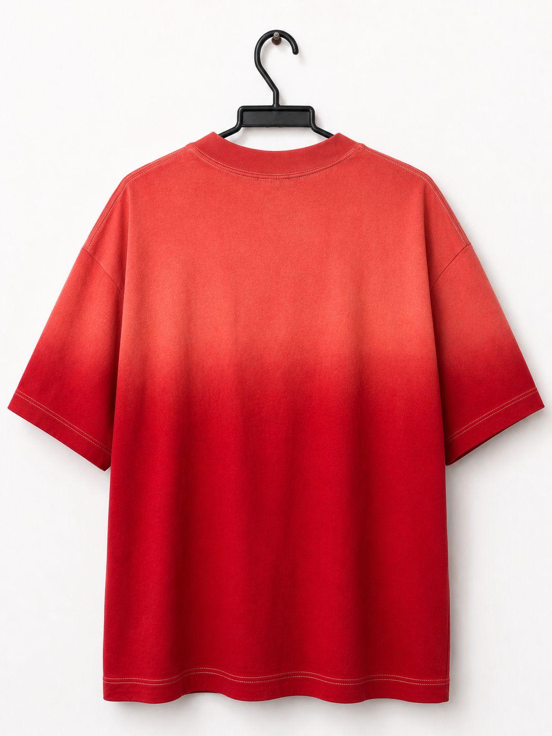 Camiseta Oversized Degradé con Bordado en Relieve – RISK