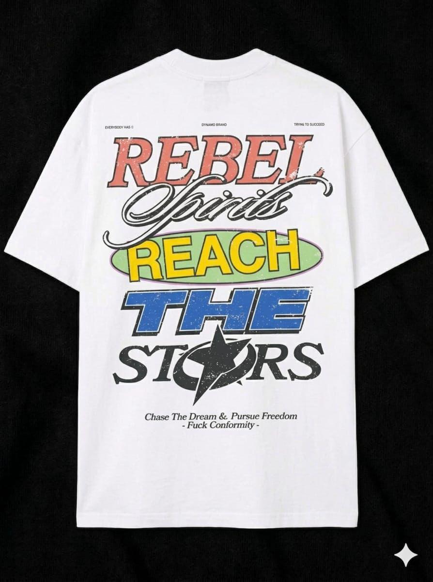 Camiseta Gráfica Blanca Retro – Reach The Stars
