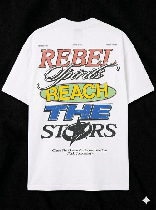 Camiseta Gráfica Blanca Retro – Reach The Stars