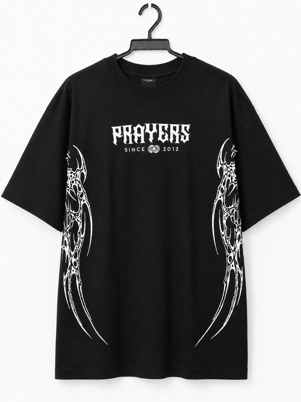 Camiseta Gráfica Oversized Negra – PRAYERS