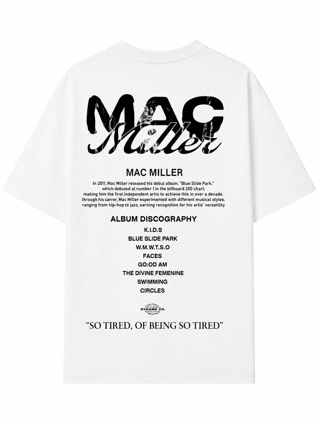 Camiseta Gráfica Blanca – Mac Miller Album Discography