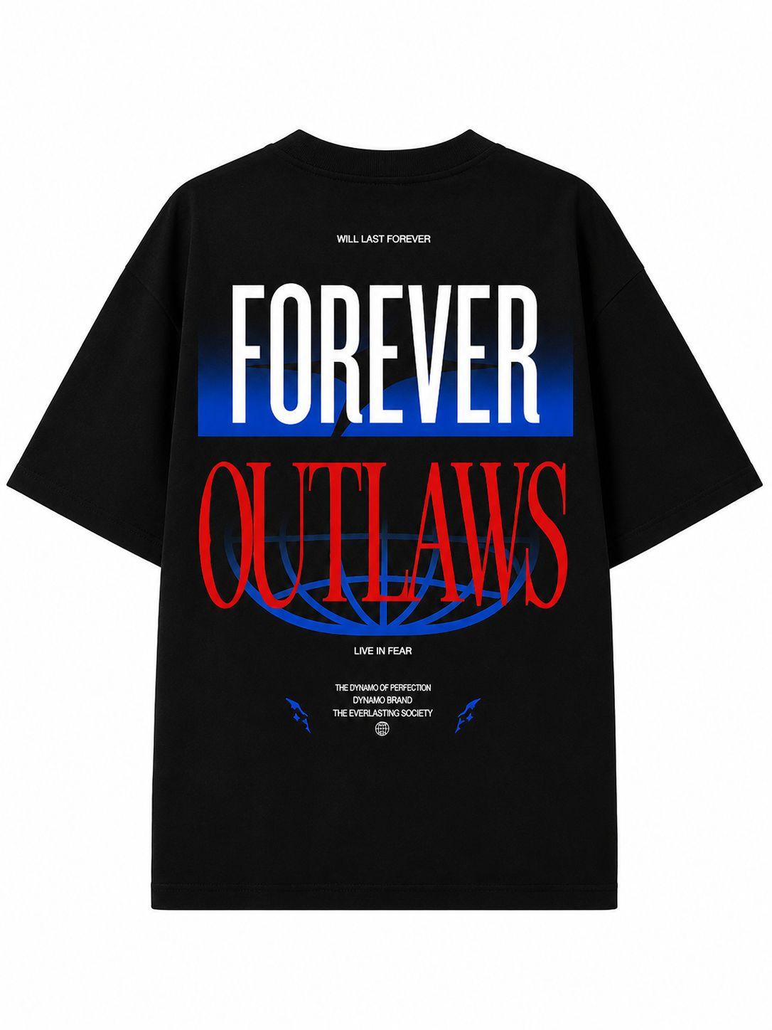 Camiseta Gráfica Negra – Forever Outlaws Dynamo Brand