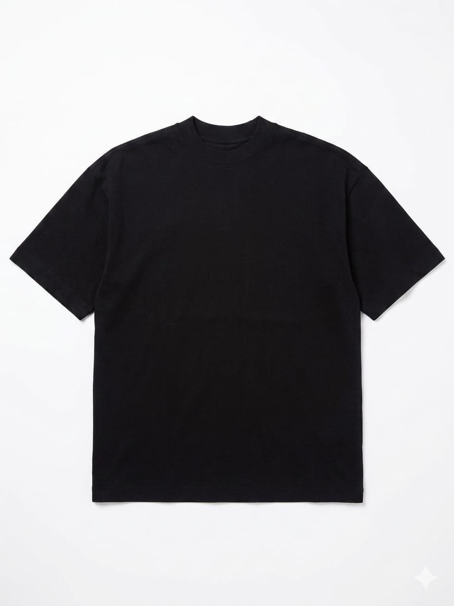 Camiseta Básica Pesada – Black Essential Oversized