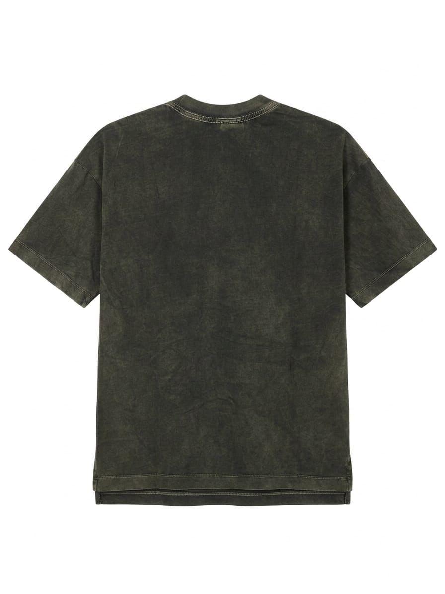 Camiseta Básica Pesada Lavado Ácido – Olive Acid Wash