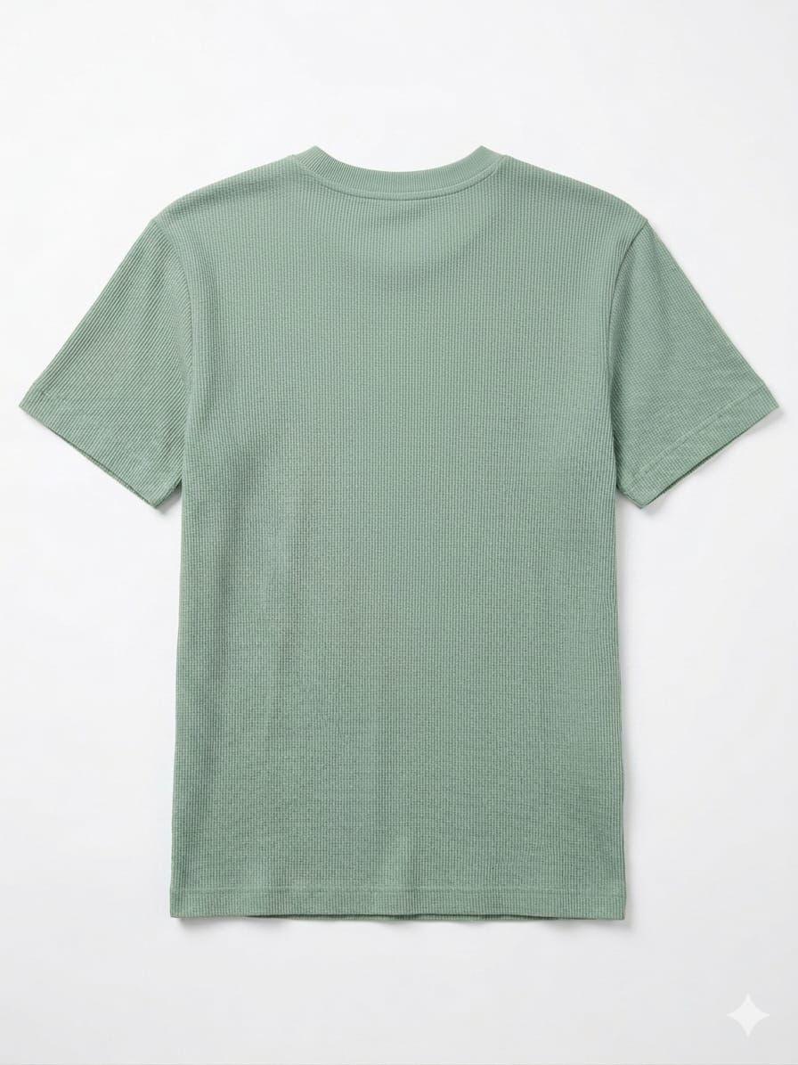 Camiseta Básica de Tejido Waffle – Sage Globe