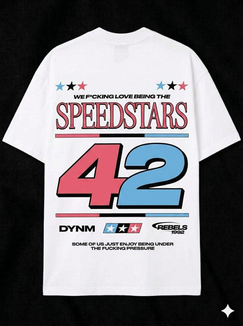 Camiseta Gráfica Blanca – Racing Rage Speedstars