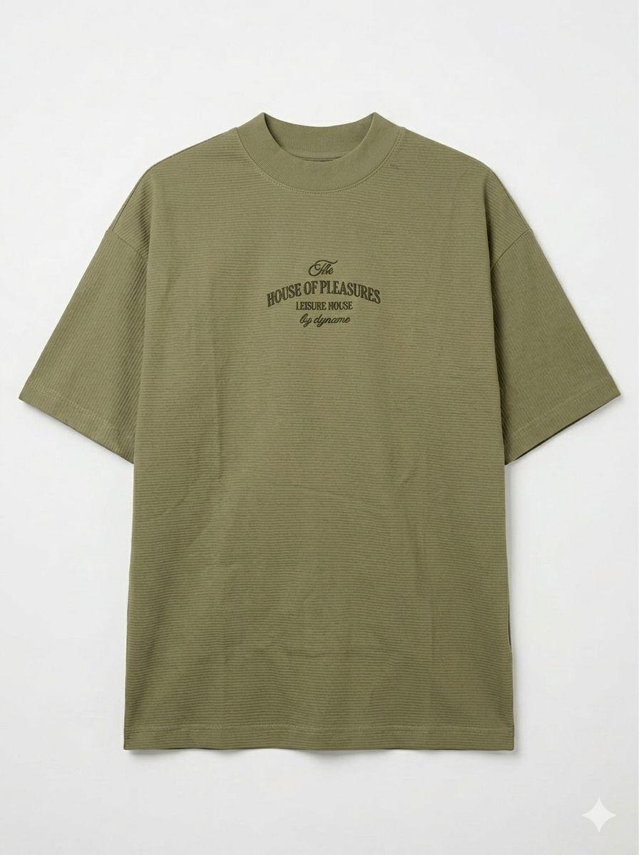 Camiseta Básica de Tejido Acanalado – House of Pleasures Olive