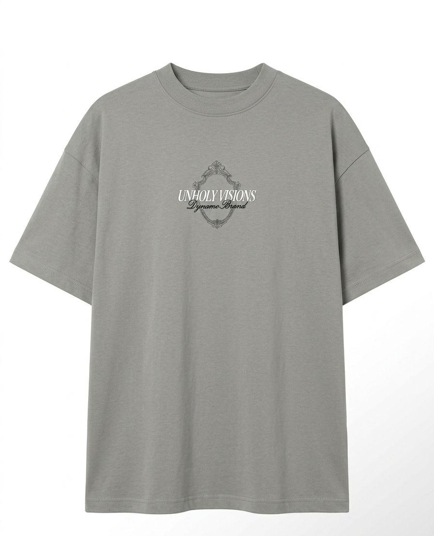 Camiseta Oversized Gris Cemento – Unholy Visions Dynamo